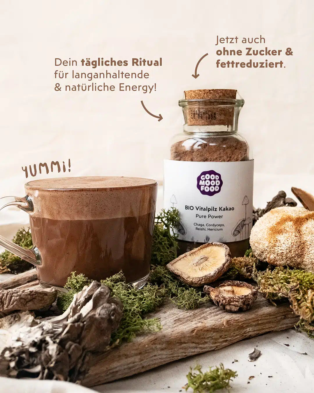 Bio Vitalpilz Kakao Pure Power - Zuckerfrei